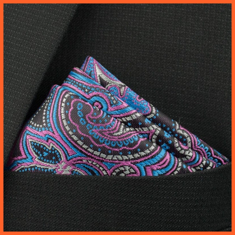 whatagift.com.au Handkerchief New Pocket Square Handkerchief Paisley Solid Colors Vintage Suit Handkerchief