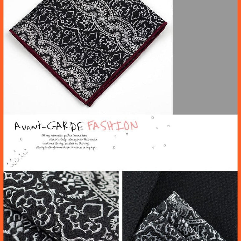 whatagift.com.au Handkerchief New Pocket Square Handkerchief Paisley Solid Colors Vintage Suit Handkerchief