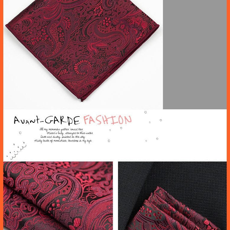 whatagift.com.au Handkerchief New Pocket Square Handkerchief Paisley Solid Colors Vintage Suit Handkerchief