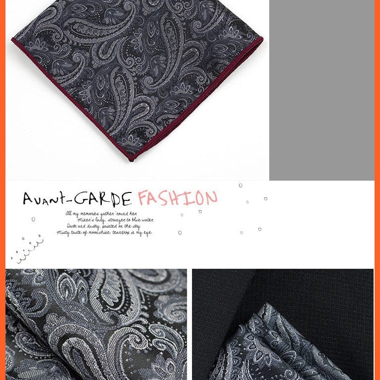 whatagift.com.au Handkerchief New Pocket Square Handkerchief Paisley Solid Colors Vintage Suit Handkerchief