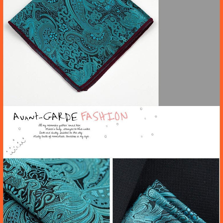 whatagift.com.au Handkerchief New Pocket Square Handkerchief Paisley Solid Colors Vintage Suit Handkerchief