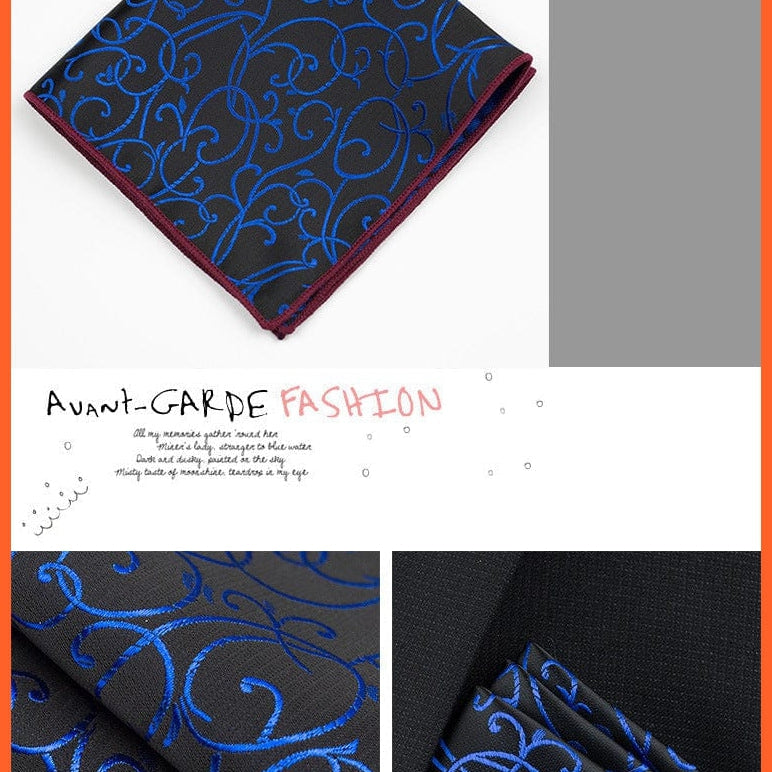 whatagift.com.au Handkerchief New Pocket Square Handkerchief Paisley Solid Colors Vintage Suit Handkerchief