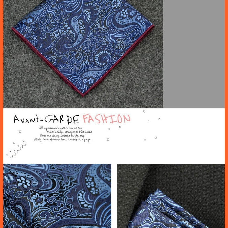 whatagift.com.au Handkerchief New Pocket Square Handkerchief Paisley Solid Colors Vintage Suit Handkerchief