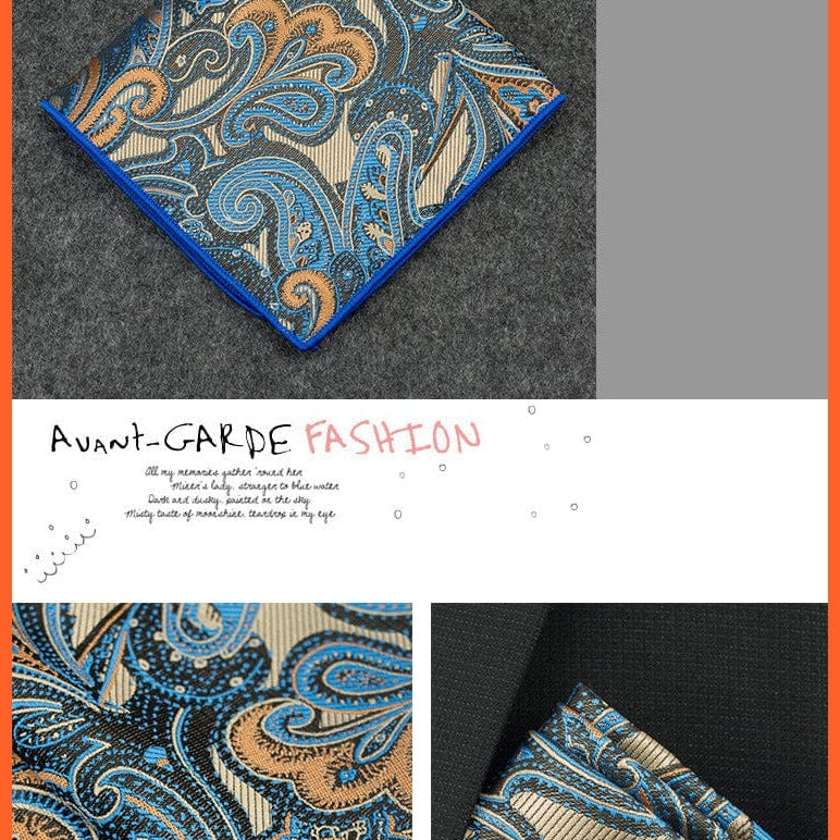 whatagift.com.au Handkerchief New Pocket Square Handkerchief Paisley Solid Colors Vintage Suit Handkerchief