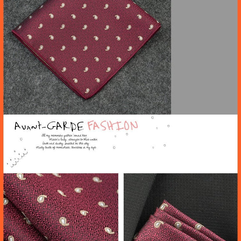 whatagift.com.au Handkerchief New Pocket Square Handkerchief Paisley Solid Colors Vintage Suit Handkerchief