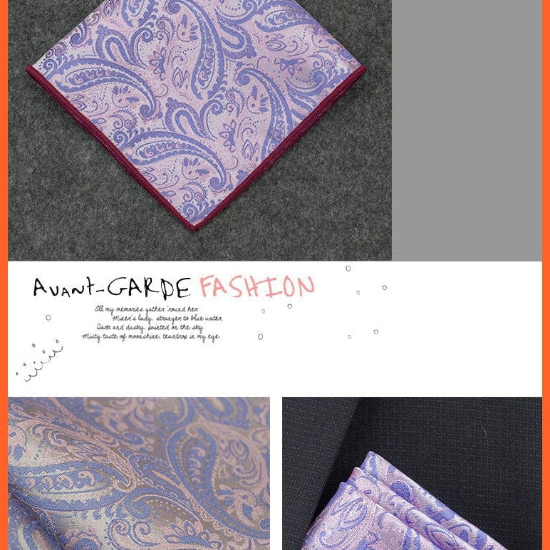whatagift.com.au Handkerchief New Pocket Square Handkerchief Paisley Solid Colors Vintage Suit Handkerchief