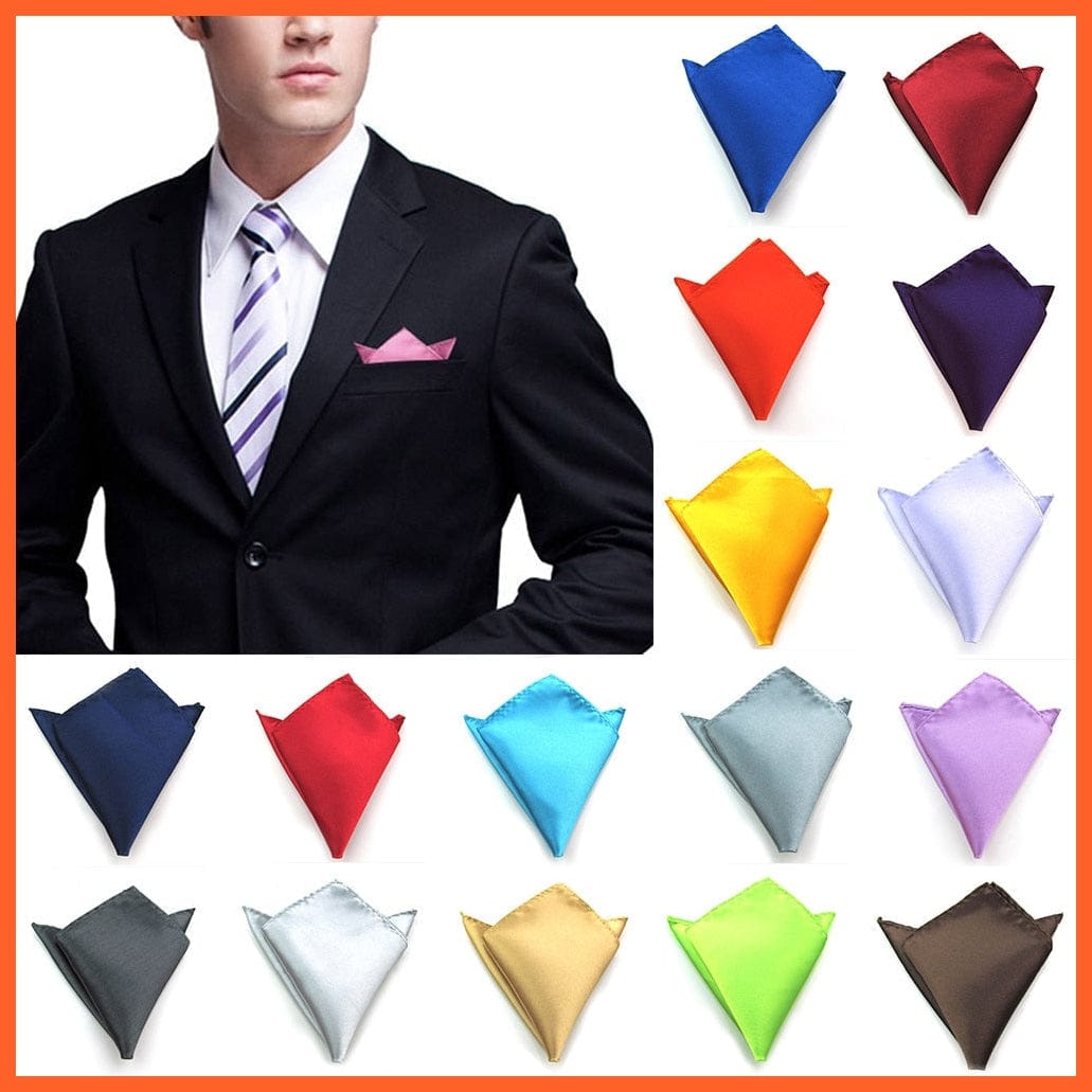 whatagift.com.au Handkerchief Satin Solid Color Plain Suits Pocket Square Fashion Silk Handkerchief For Men