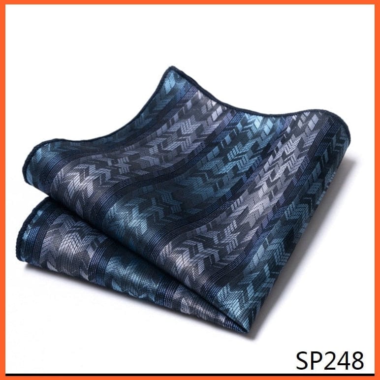 whatagift.com.au Handkerchief Silk Striped Formal Party Pocket Square Handkerchiefs Suit Hanky For Men