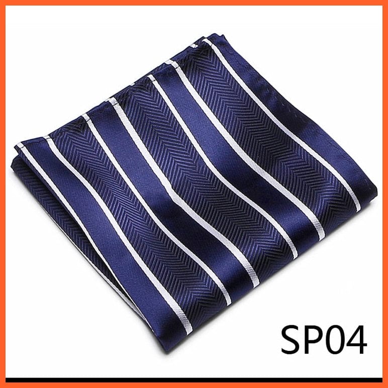 whatagift.com.au Handkerchief SP04 / CN Silk Striped Formal Party Pocket Square Handkerchiefs Suit Hanky For Men