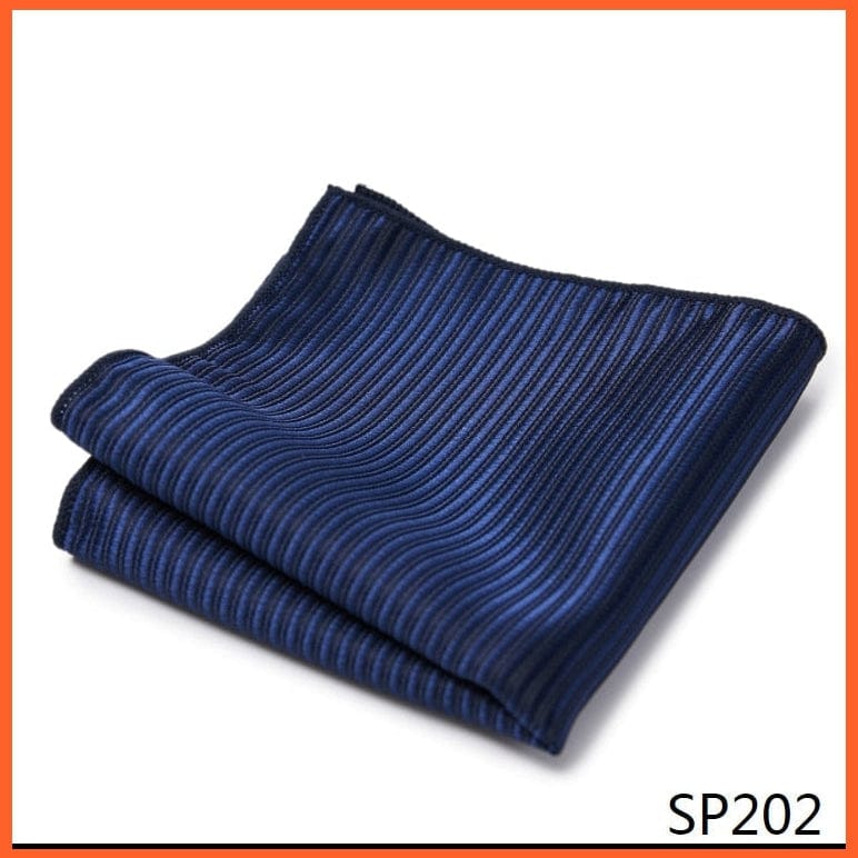 whatagift.com.au Handkerchief SP202 / CN Silk Striped Formal Party Pocket Square Handkerchiefs Suit Hanky For Men