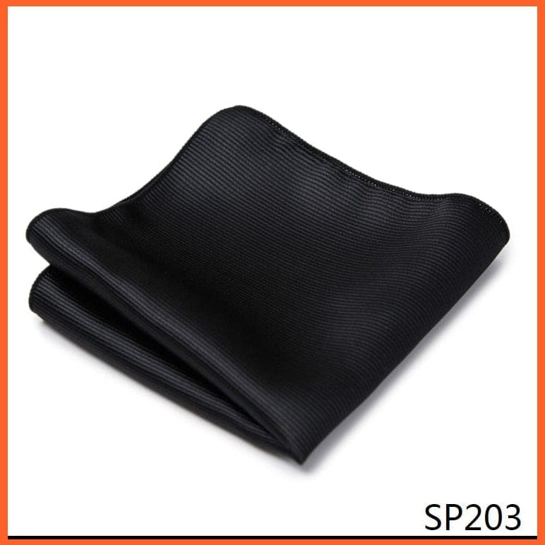 whatagift.com.au Handkerchief SP203 New Style Hot-Sale Silk Pocket Square Handkerchief Black Suit Accessories