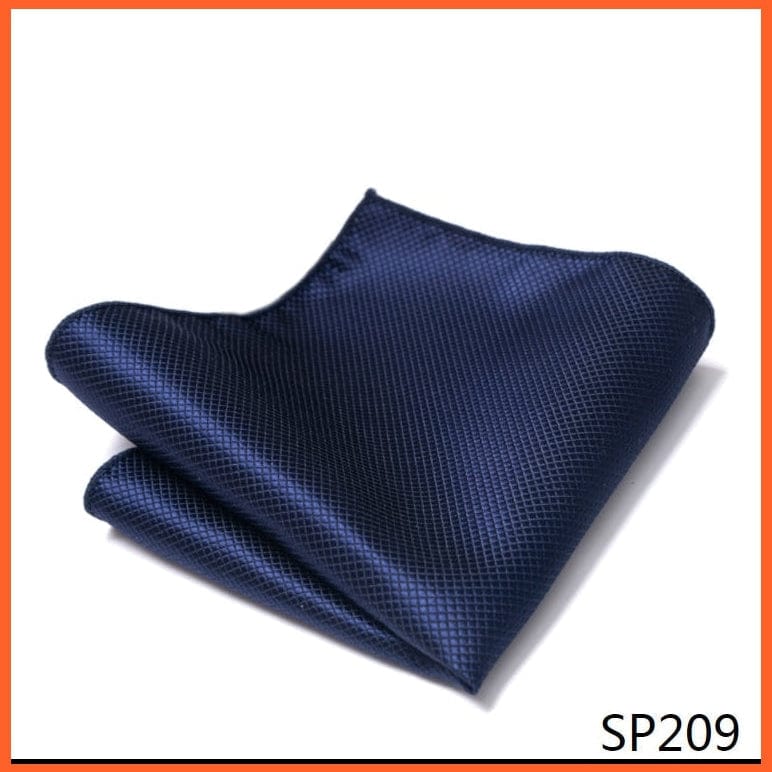 whatagift.com.au Handkerchief SP209 Fashion Silk Vintage Hankies Men'S Pocket Square Striped Solid Handkerchiefs