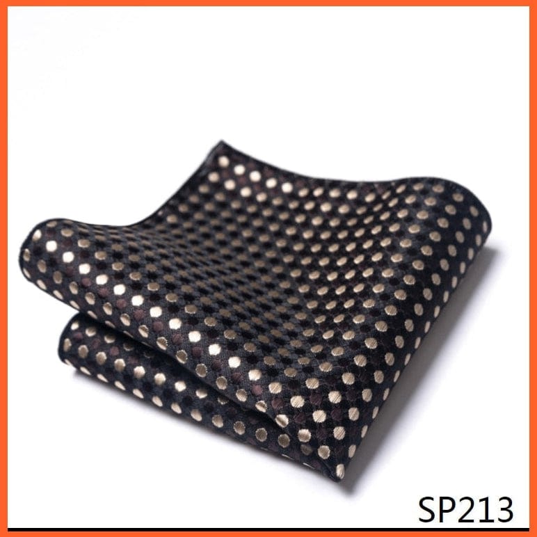 whatagift.com.au Handkerchief SP213 Fashion Silk Vintage Hankies Men'S Pocket Square Striped Solid Handkerchiefs