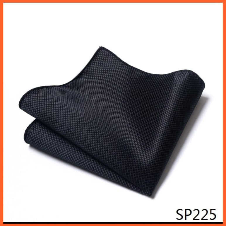 whatagift.com.au Handkerchief SP225 New Style Hot-sale Silk Pocket Square Handkerchief Black Suit Accessories