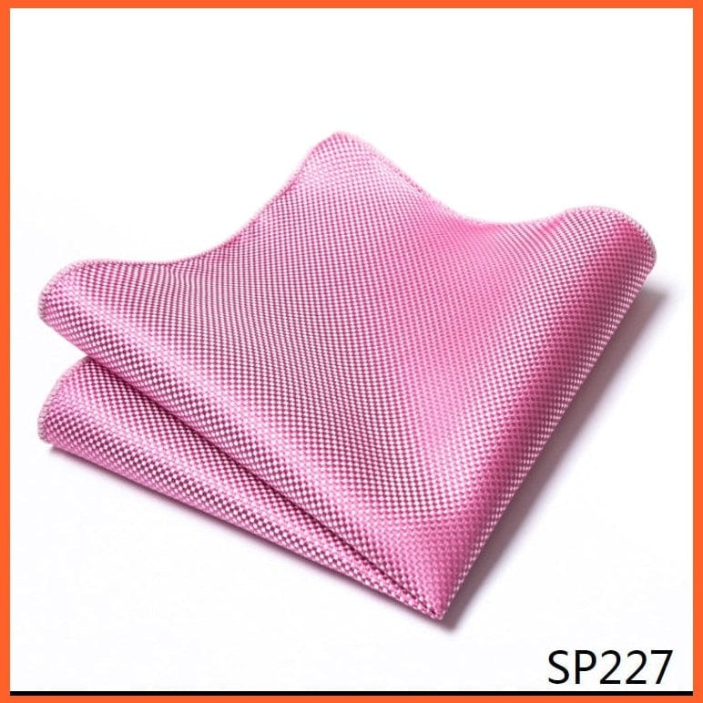 whatagift.com.au Handkerchief SP227 Fashion Silk Vintage Hankies Men'S Pocket Square Striped Solid Handkerchiefs