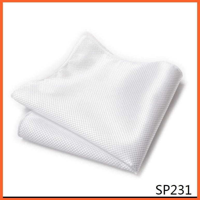 whatagift.com.au Handkerchief SP231 Fashion Silk Vintage Hankies Men'S Pocket Square Striped Solid Handkerchiefs