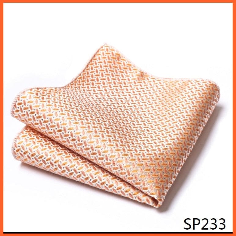 whatagift.com.au Handkerchief SP233 Fashion Silk Vintage Hankies Men'S Pocket Square Striped Solid Handkerchiefs