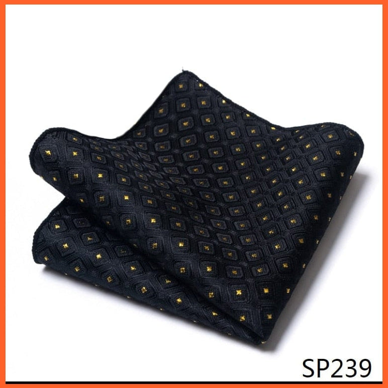 whatagift.com.au Handkerchief SP239 New Style Hot-sale Silk Pocket Square Handkerchief Black Suit Accessories