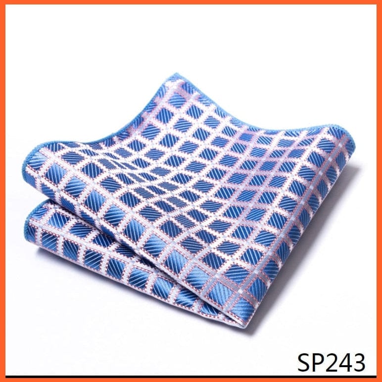 whatagift.com.au Handkerchief SP243 / CN Silk Striped Formal Party Pocket Square Handkerchiefs Suit Hanky For Men