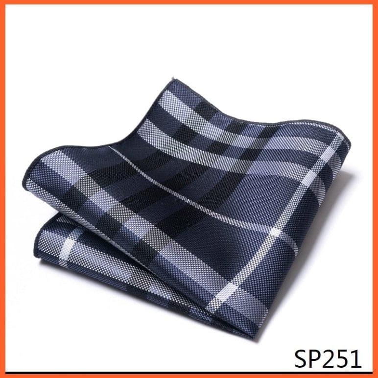 whatagift.com.au Handkerchief SP251 / CN Silk Striped Formal Party Pocket Square Handkerchiefs Suit Hanky For Men