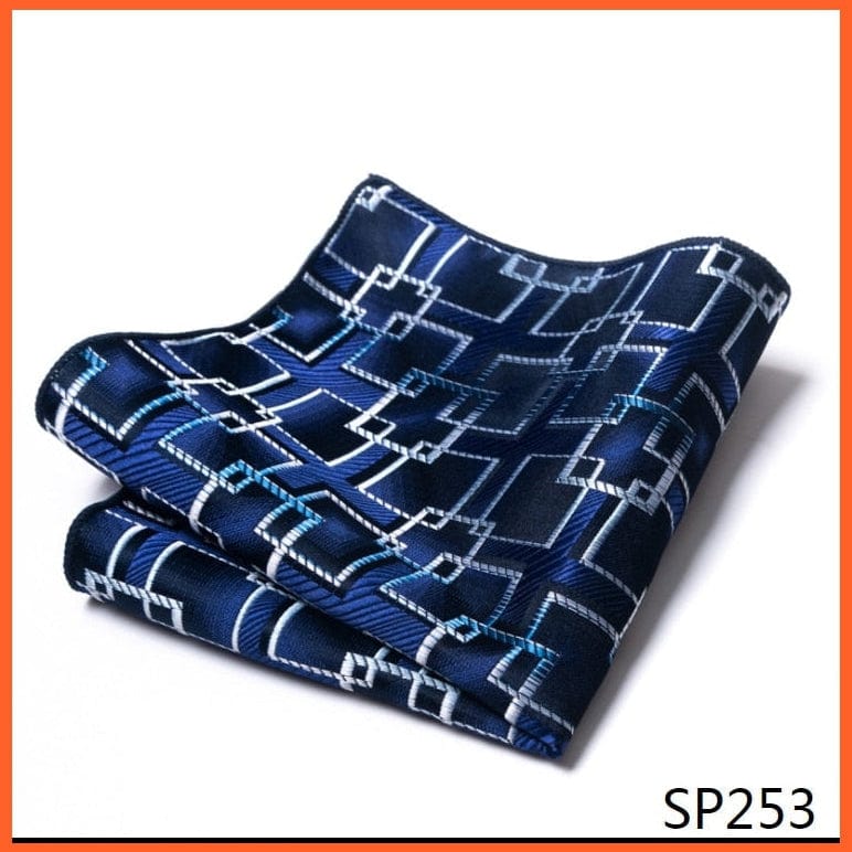 whatagift.com.au Handkerchief SP253 / CN Silk Striped Formal Party Pocket Square Handkerchiefs Suit Hanky For Men