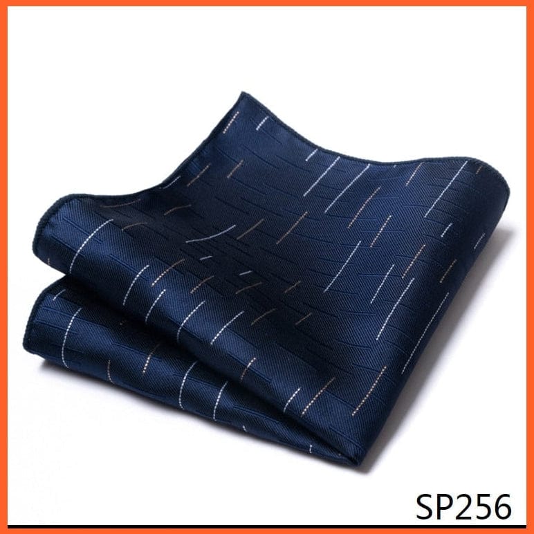 whatagift.com.au Handkerchief SP256 / CN Silk Striped Formal Party Pocket Square Handkerchiefs Suit Hanky For Men