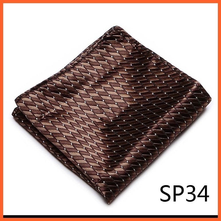 whatagift.com.au Handkerchief SP34 / CN Silk Striped Formal Party Pocket Square Handkerchiefs Suit Hanky For Men