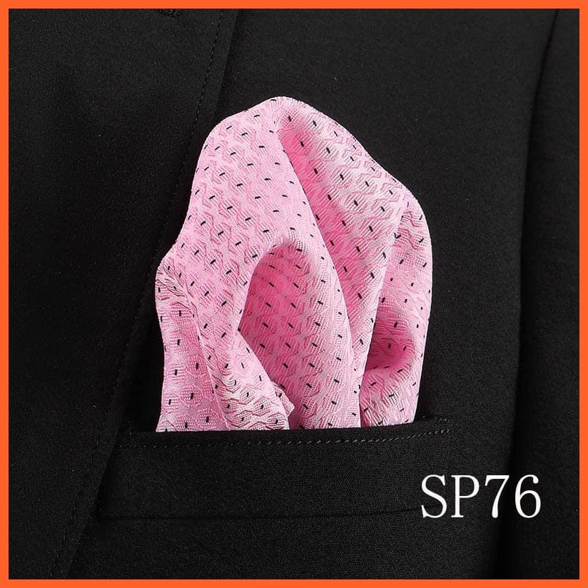 whatagift.com.au Handkerchief SP76 Fashion Silk Vintage Hankies Men'S Pocket Square Striped Solid Handkerchiefs