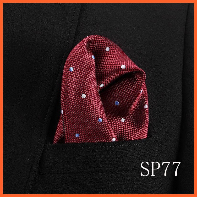 whatagift.com.au Handkerchief SP77 Fashion Silk Vintage Hankies Men'S Pocket Square Striped Solid Handkerchiefs