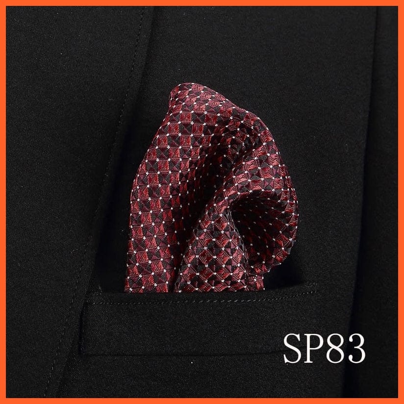 whatagift.com.au Handkerchief SP83 Fashion Silk Vintage Hankies Men'S Pocket Square Striped Solid Handkerchiefs