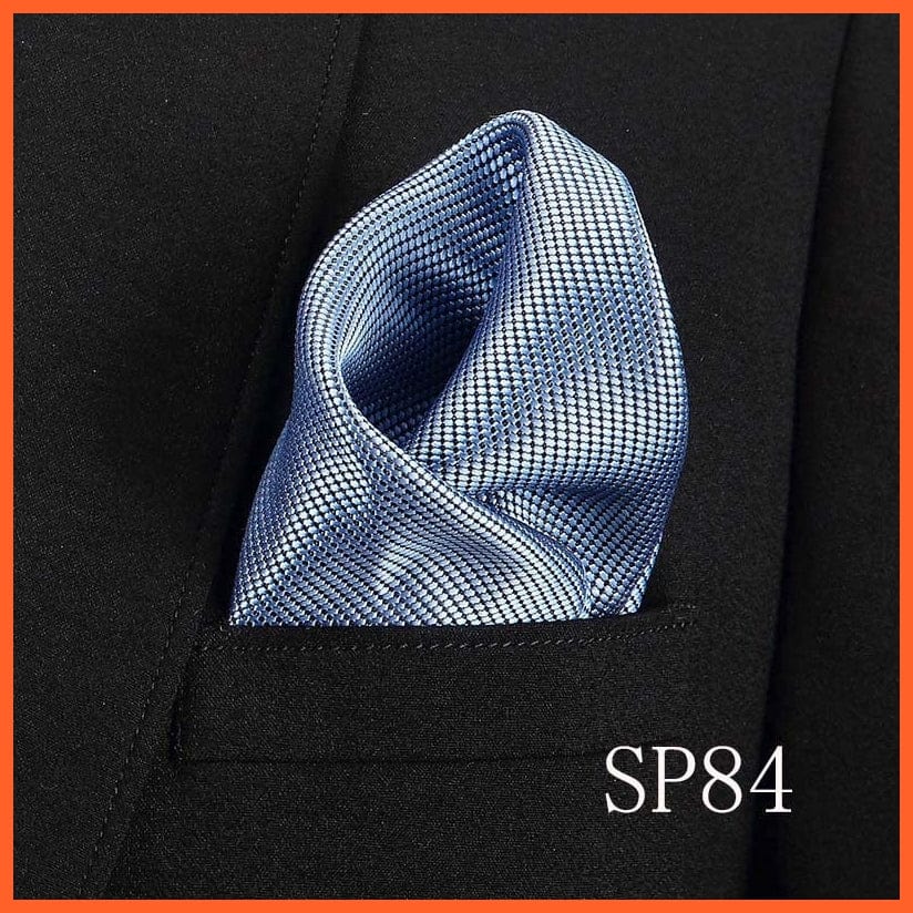 whatagift.com.au Handkerchief SP84 Fashion Silk Vintage Hankies Men'S Pocket Square Striped Solid Handkerchiefs