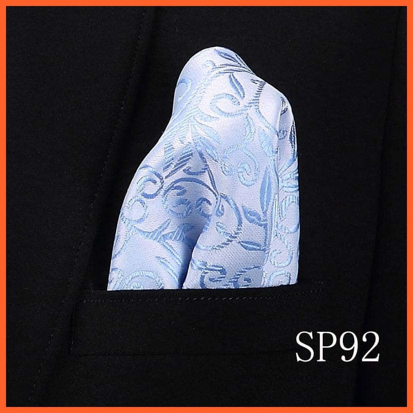 whatagift.com.au Handkerchief SP92 Fashion Silk Vintage Hankies Men'S Pocket Square Striped Solid Handkerchiefs