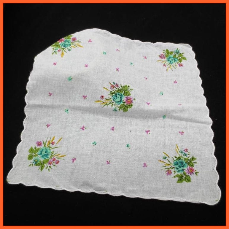 whatagift.com.au Handkerchief Women Vintage White Ladies Lace Square Cotton Flowers  Handkerchief
