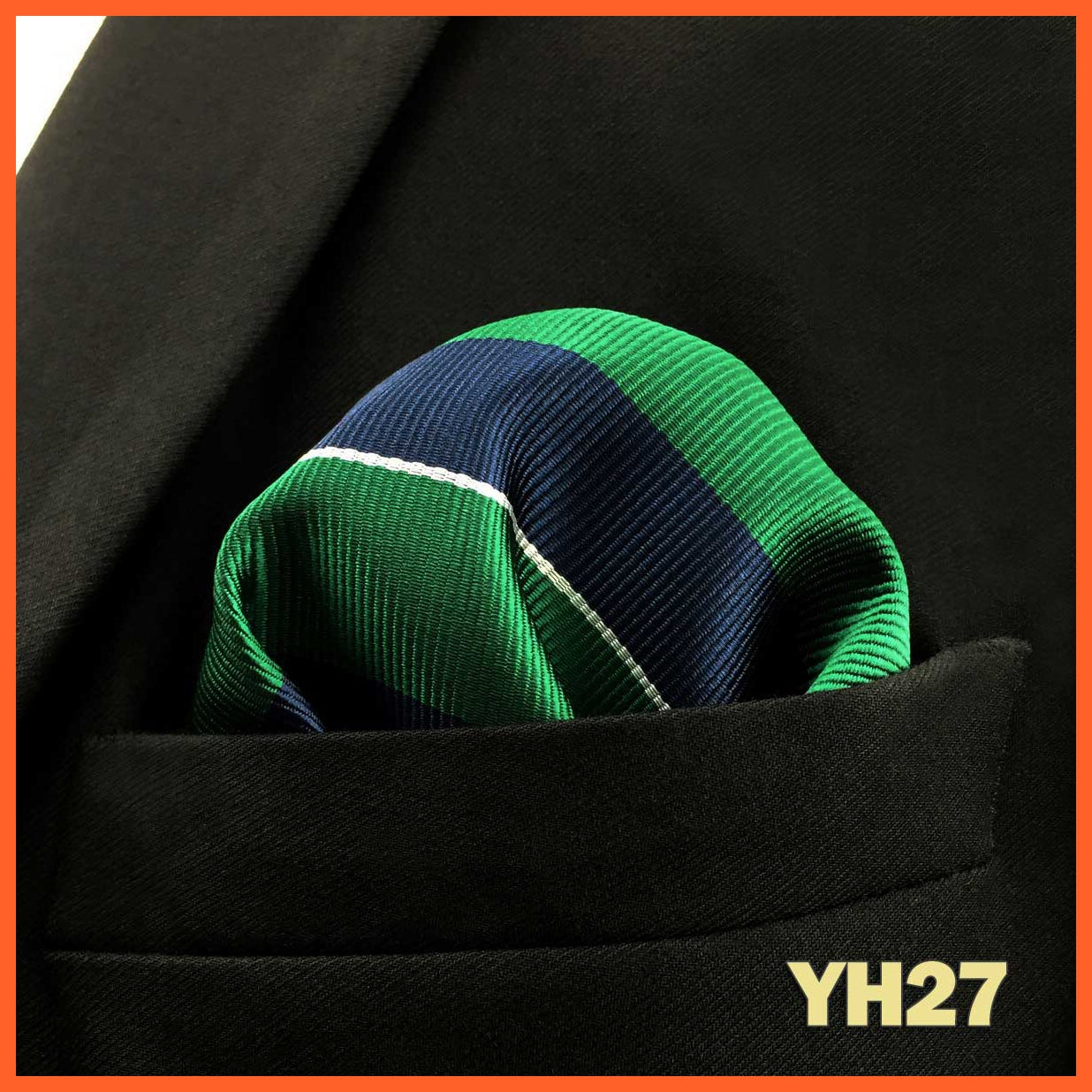 whatagift.com.au Handkerchief YH27 Colorful Multicolor Pocket Square Men's Classic Striped Handkerchief