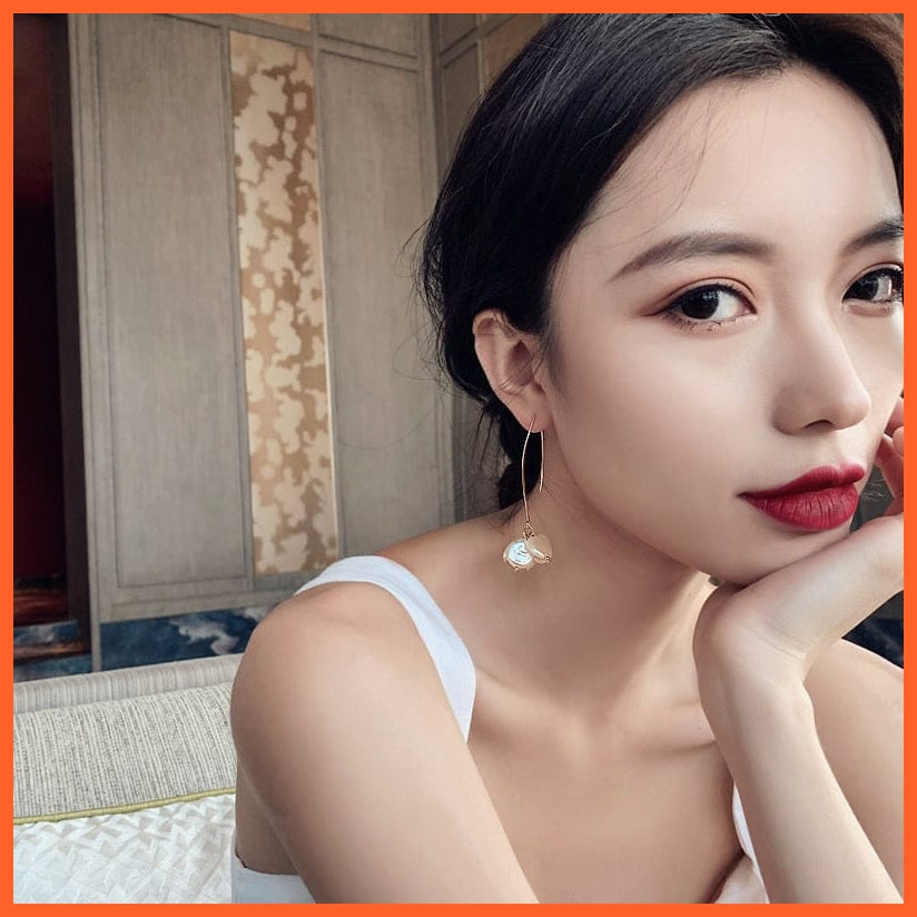 whatagift.com.au Handmade Round Pearl Long Tassel Earrings For Women