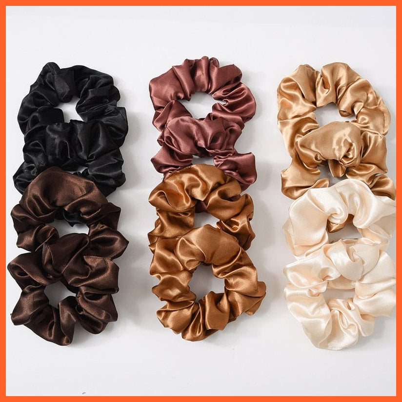 whatagift.com.au Handmade Women Silk Elastic Scrunchies | Multicolor Hair Band