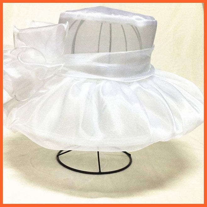whatagift.com.au Hats F306 White Elegant Fashion Women's Church Hats | Summer Sun Wide Brim Sea Beach Hat