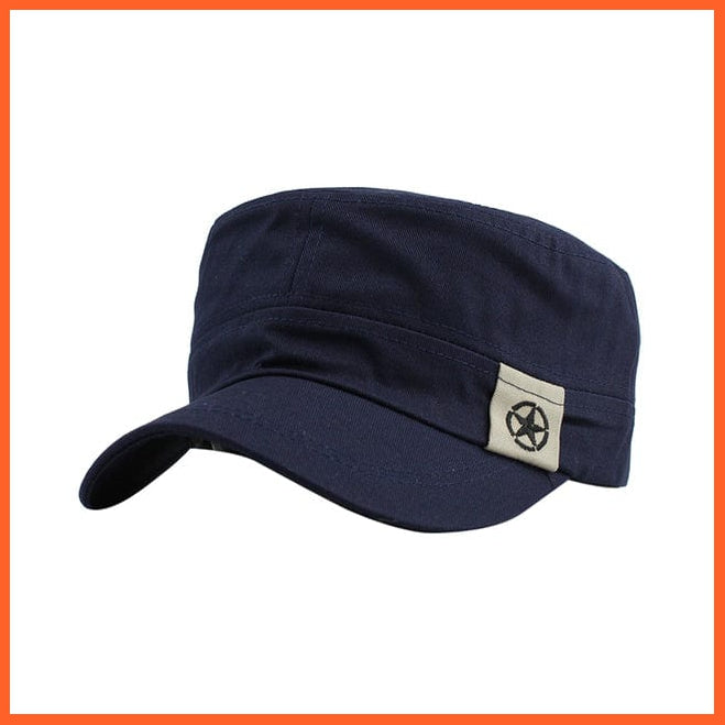 whatagift.com.au Hats F405 Navy New Fashion Sun Casual Military Hat | Vintage Cotton Sailor Patrol Fatigue Hats