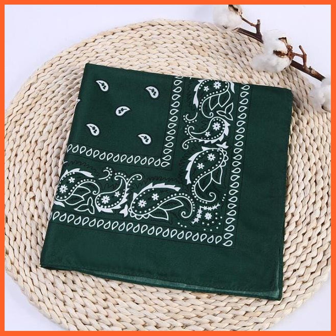 whatagift.com.au Headband 0279-dark green Bohemian Print Bandana Hair Bands |  Women Turban Square Scarf Handkerchief