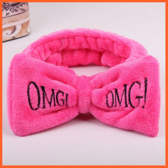 whatagift.com.au Headband 10 New OMG Letter Coral Fleece Bow Hairbands | Headwear Turban Hair Accessories