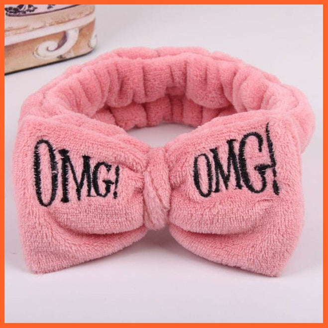 whatagift.com.au Headband 11 New OMG Letter Coral Fleece Bow Hairbands | Headwear Turban Hair Accessories
