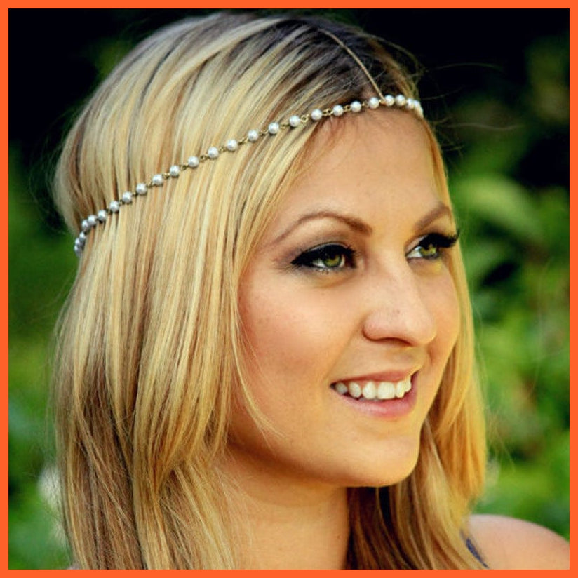 whatagift.com.au Headband 1pcs Vintage Bridal Headband Faux Crystal Pearl Tiara Drop Hair Accessories