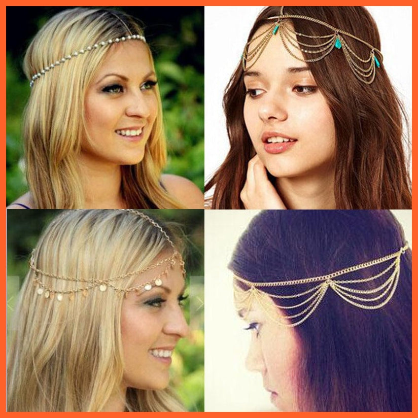 whatagift.com.au Headband 1pcs Vintage Bridal Headband Faux Crystal Pearl Tiara Drop Hair Accessories