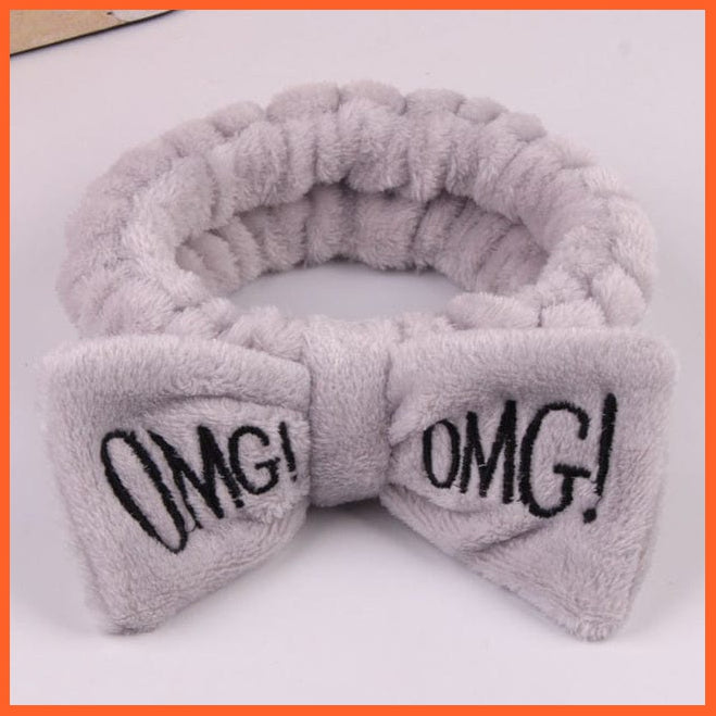 whatagift.com.au Headband 4 Copy of New OMG Letter Coral Fleece Bow Hairbands | Headwear Turban Hair Accessories