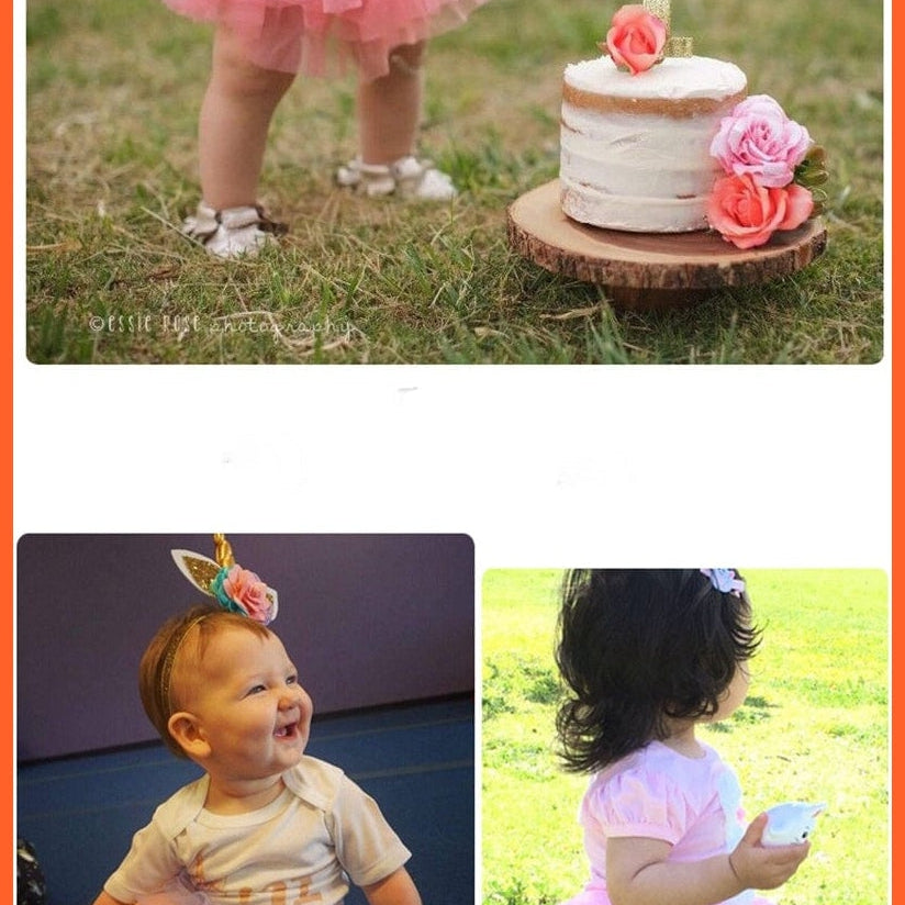 whatagift.com.au Headband Baby Girls Infant Newborn 2pcs Rainbow Short Skirts | Headband Set Tutu Skirts