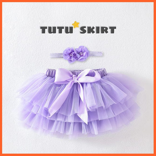 whatagift.com.au Headband Baby Girls Tulle Infant Newborn Tutu  2pcs Short Skirts+Headband Set