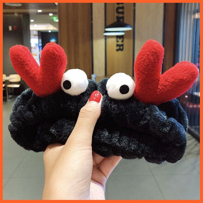whatagift.com.au Headband black crab Soft Warm Coral Fleece Bow Animal Headband | Women Girls Turban Hair Accessories