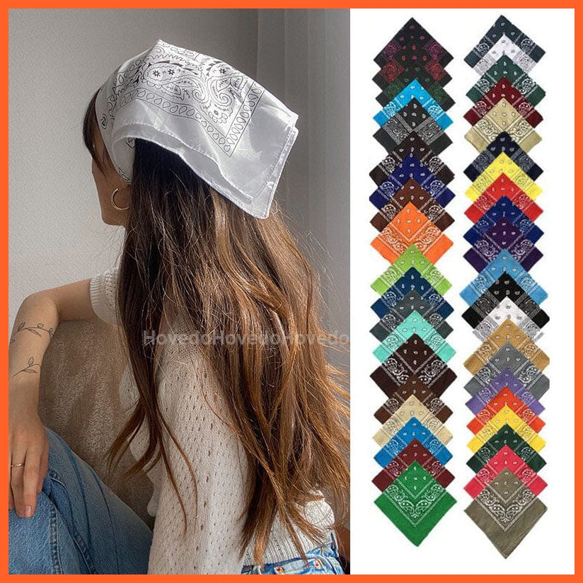whatagift.com.au Headband Bohemian Print Bandana Hair Bands |  Women Turban Square Scarf Handkerchief