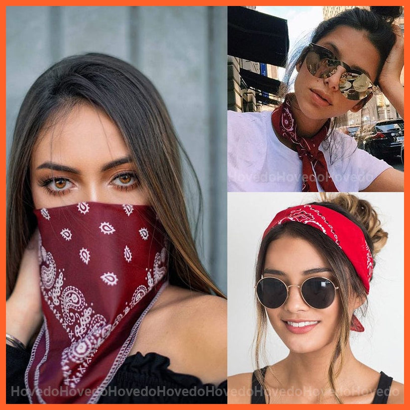 whatagift.com.au Headband Bohemian Print Bandana Hair Bands |  Women Turban Square Scarf Handkerchief