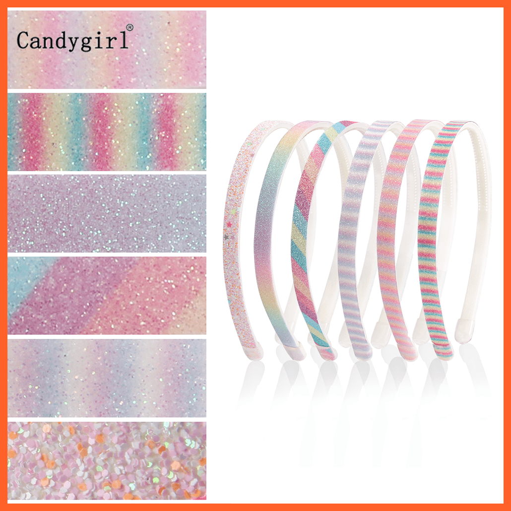 whatagift.com.au Headband Candygirl Glitter Girls Headband | Rainbow Sparkly Sequin Star Hair Accessories